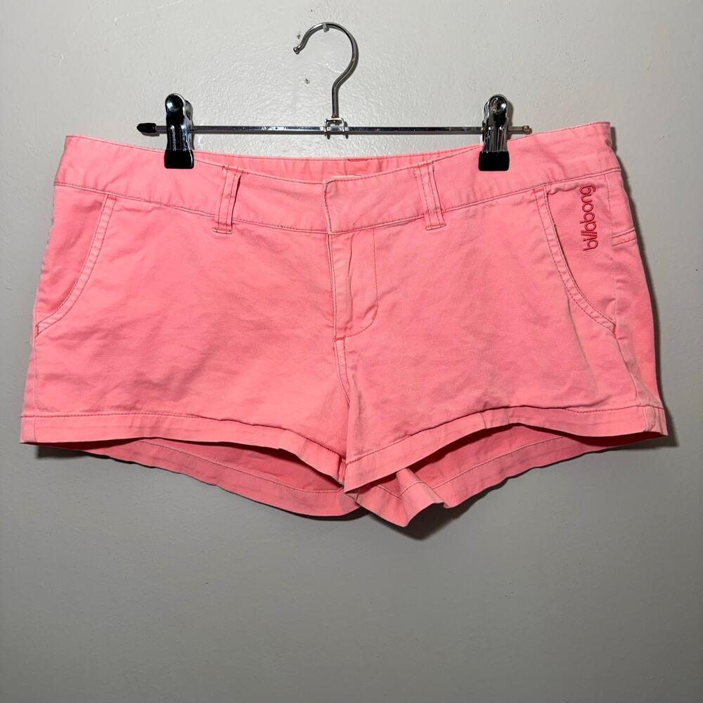 Billabong Pink Low Rise Micro Short Shorts Embroidered Logo Juniors Size 9
